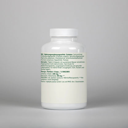 Dobry Rytm Spirulina + Chlorella z wapniem i choliną - 120 kapsułek