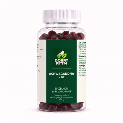 Dobry Rytm Ashwagandha + Witamina D2 - 60 żelków