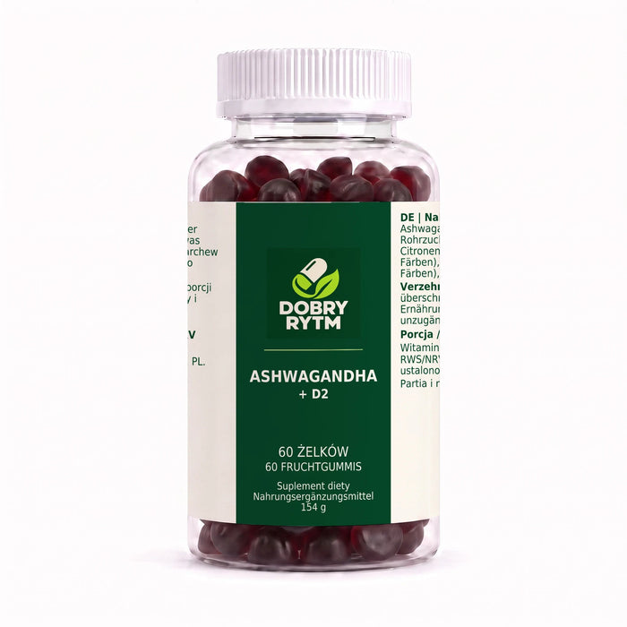 Dobry Rytm Ashwagandha + Witamina D2 - 60 żelków