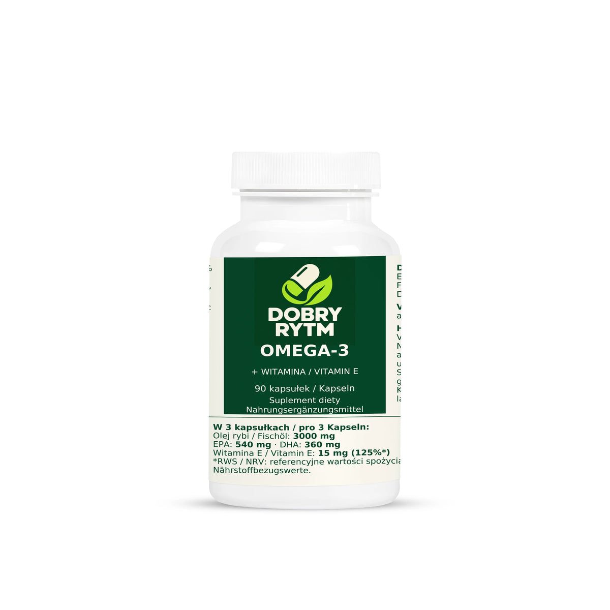 Dobry Rytm Omega-3 + Witamina E – 90 kapsułek