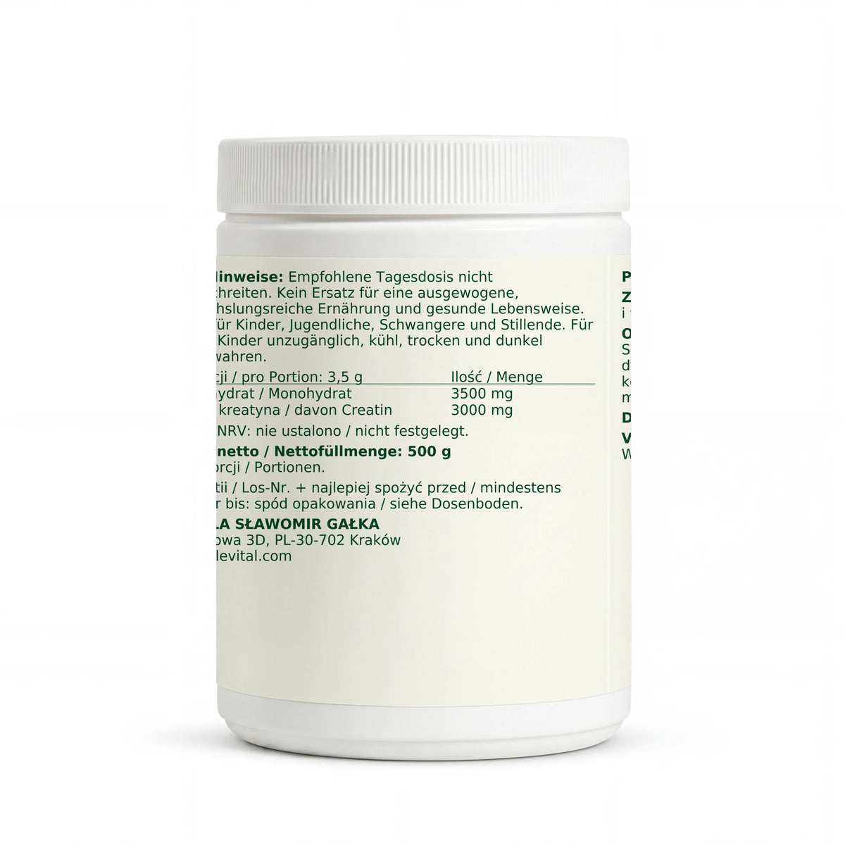 Dobry Rytm Monohydrat kreatyny - 500 g