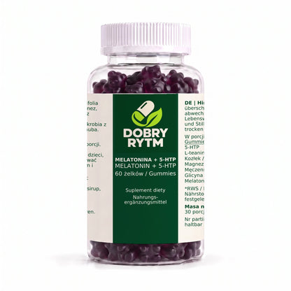 Dobry Rytm Melatonina 0,8 mg + 5-HTP i składniki roślinne - 60 żelków