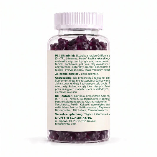 Dobry Rytm Melatonina 0,8 mg + 5-HTP i składniki roślinne - 60 żelków