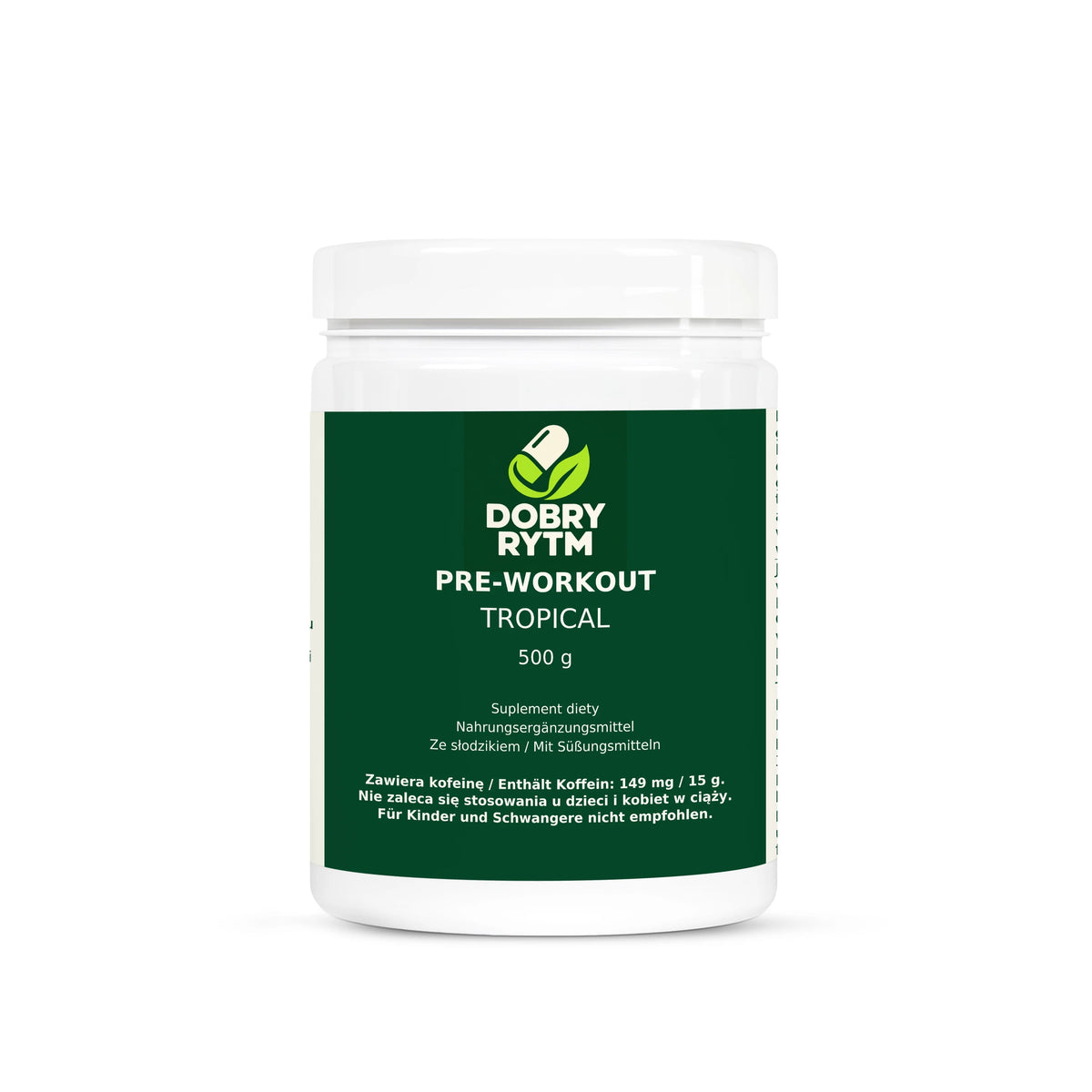 Dobry Rytm Pre-Workout Tropical z kofeiną - 500 g